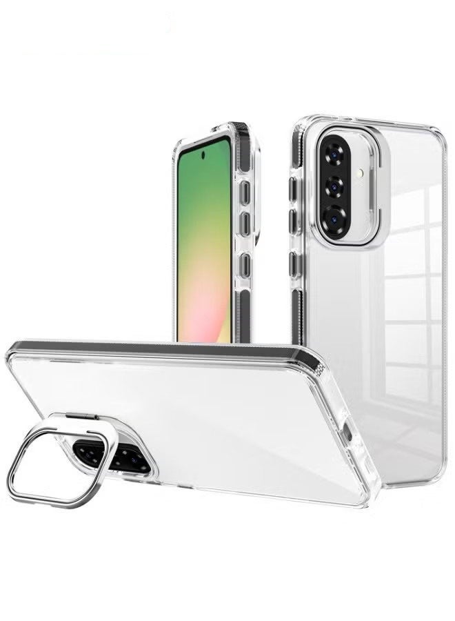 جراب سامسونج جالاكسي A56 5G مع حامل حلقي للكاميرا، [مضاد للصدمات والسقوط] [مضاد للخدش والانزلاق] [لا يصفر] جراب صلب كلاسيكي مزود بحامل لهاتف سامسونج A56 مقاس 6.7 بوصة - Image 1